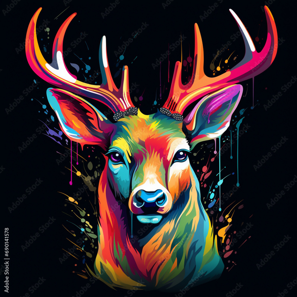 colorful christmas deer colorful christmas deer