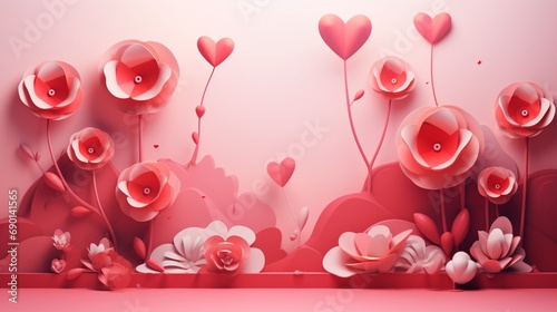 pink rose petals Valentines Day background HD