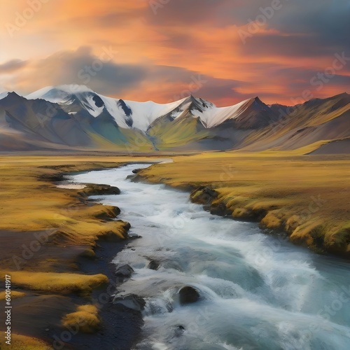 A stunning landscape of the Kerlingarfjoll volcanic mountain range in the Icelandic Highlands captivates the viewer's attention