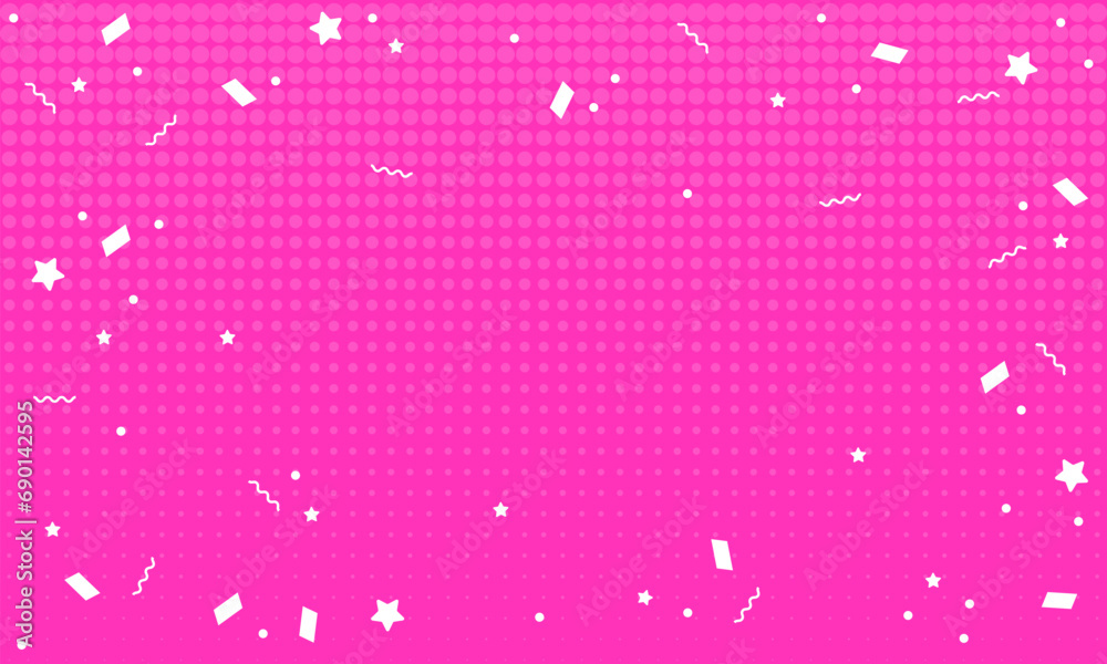 Baby pink pop art background in retro comic style with halftone dots, confetti design vector illustration. Pink pop art background with halftone dots. Pink Pop art Background, comic style. Retro style