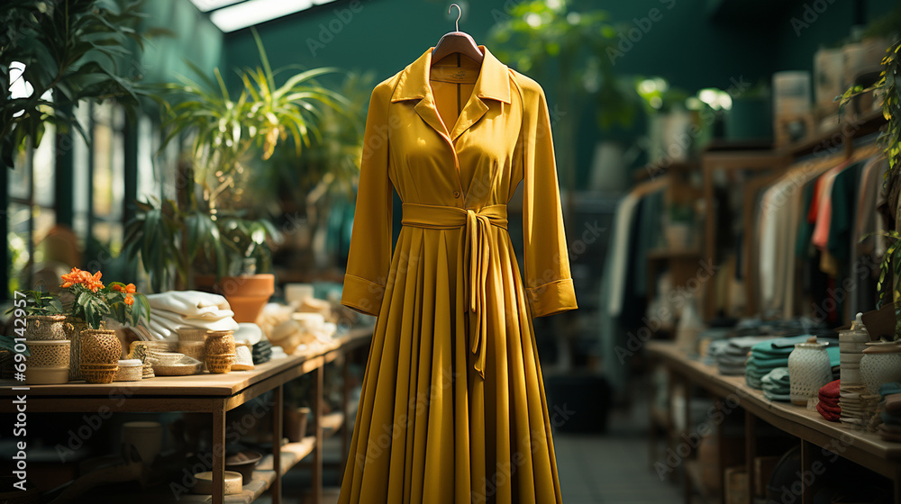 Female luxury dress at store. Female luxury dress at store.