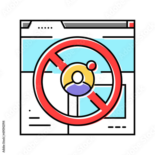 fake profile cyberbullying color icon vector. fake profile cyberbullying sign. isolated symbol illustration