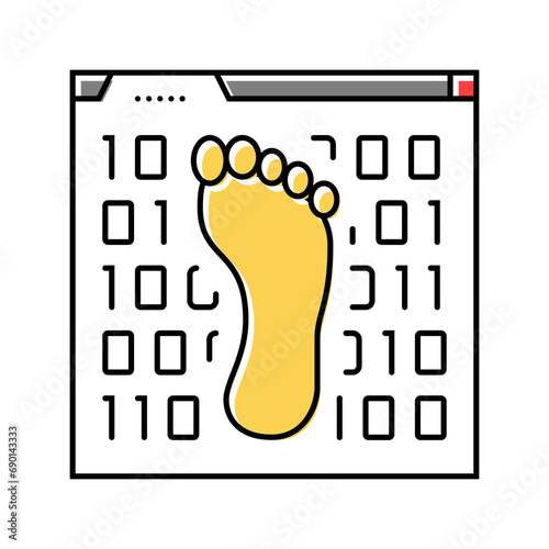 digital footprint cyberbullying color icon vector. digital footprint cyberbullying sign. isolated symbol illustration