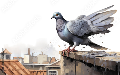 Pigeon Elegance On Isolated Background