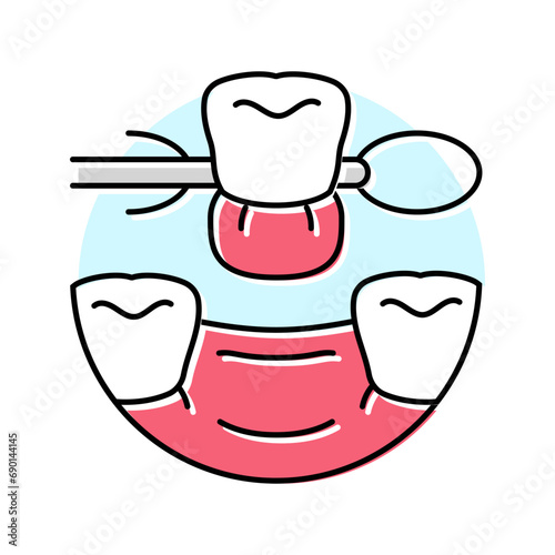 dentures dental color icon vector. dentures dental sign. isolated symbol illustration