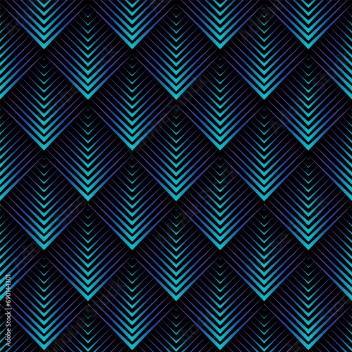 Fish scale square background pattern. Rhombus shaped scales. Illusion effect. Geometric tiles in art. Cover background. Wall paper texture. Wrapping paper. Fabric pattern.
