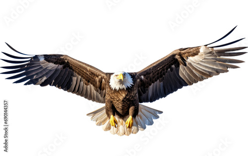 Regal Bald Eagle On Isolated Background