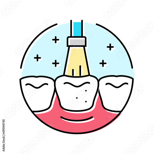 fluoride treatment dental procedure color icon vector. fluoride treatment dental procedure sign. isolated symbol illustration