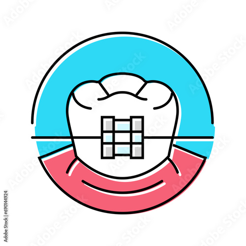 orthodontic braces color icon vector. orthodontic braces sign. isolated symbol illustration