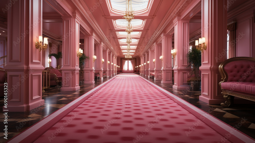 Luxury hallway of building.