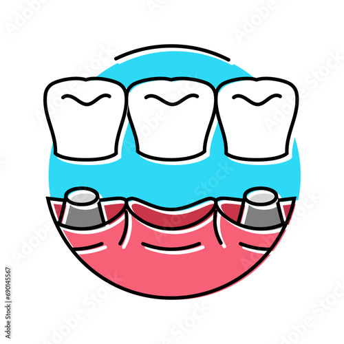 bridge dental procedure color icon vector. bridge dental procedure sign. isolated symbol illustration