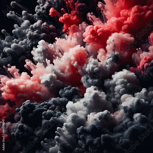 Abstract colorful smoke cloud effect