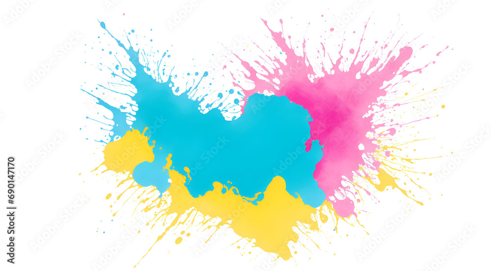 Colorful Splash of Paint on a White Background