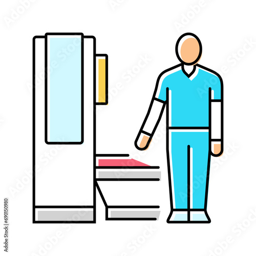 radiologic technologist scanner color icon vector. radiologic technologist scanner sign. isolated symbol illustration