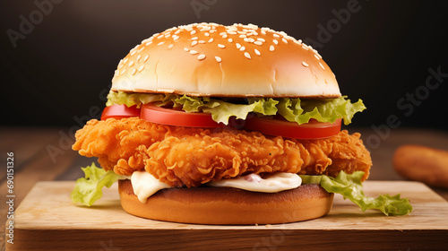 Delicious chicken burger pictures
 photo