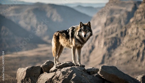wolf on rock
