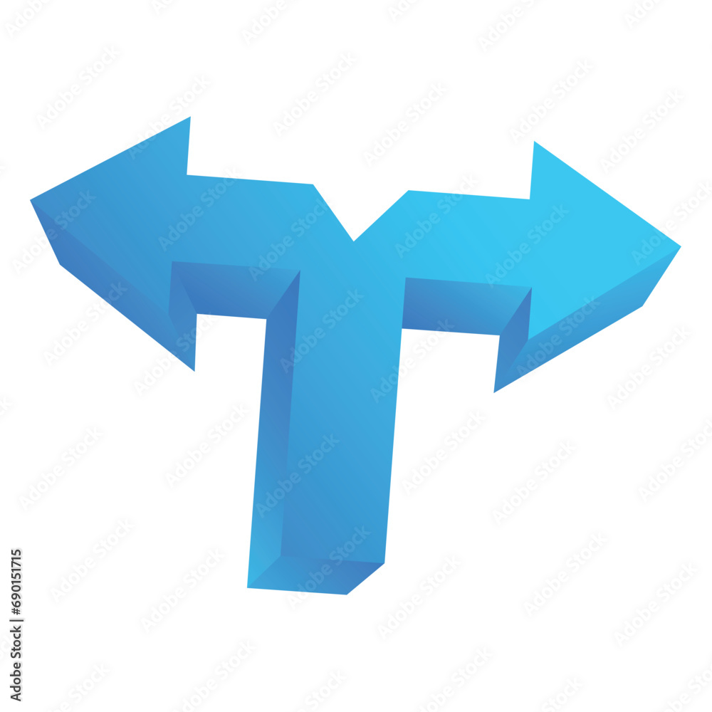 Blue arrows in 3D design. An intriguing 3D illustration feature a double blue arrow, skillfully integrated to influence the perception of shape and direction. Vector illustration. Blue arrows in 3D design. An intriguing 3D illustration feature a double blue arrow, skillfully integrated to influence the perception of shape and direction. Vector illustration.