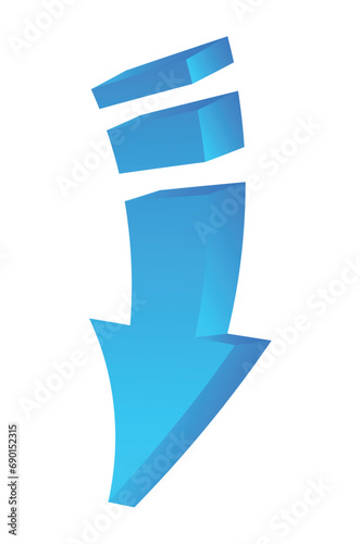 Blue arrows in 3D design. An intriguing 3D illustration leverages the depth and dimensionality to create a compelling visual narrative, with a blue arrow leading the way. Vector illustration.