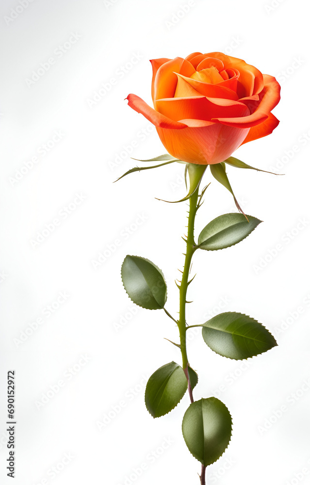 Fototapeta premium orange rose isolated on white background