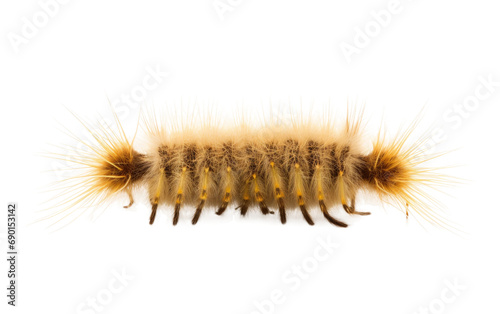 Tussock Moth Caterpillar On Transparent Background