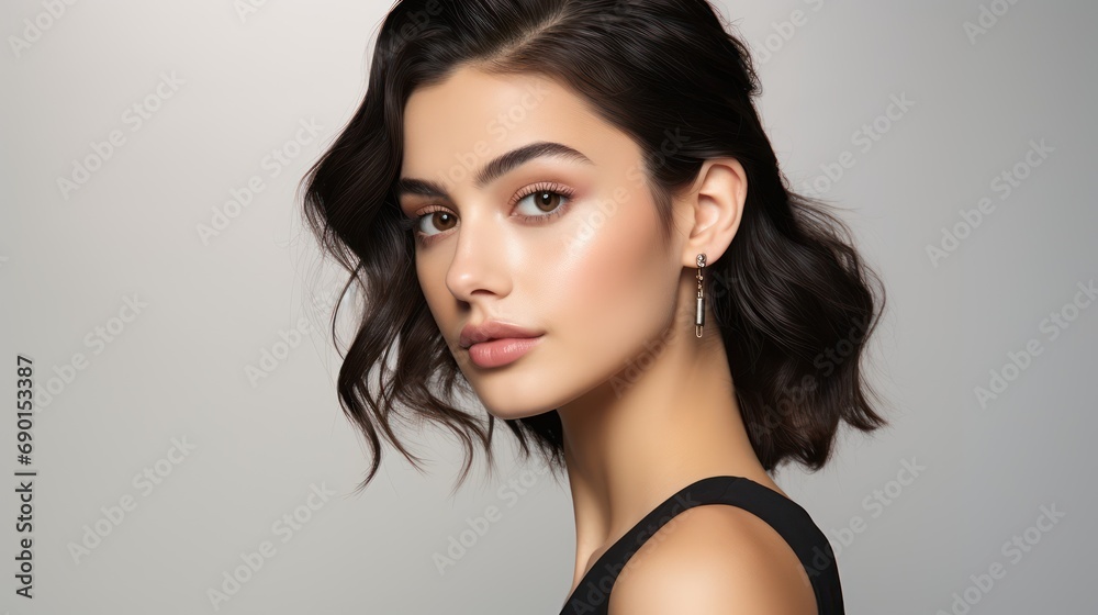 Beautiful model girl in a plain white studio, softly light. Suitable for diverse commercial projects Beautiful model girl in a plain white studio, softly light. Suitable for diverse commercial projects