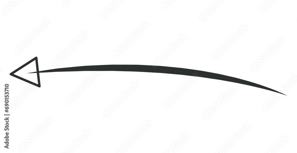 Arrow in hand sketched design. The simplicity of a hand sketch design elevated by a bold black arrow, providing a clear sense of direction. Vector illustration.