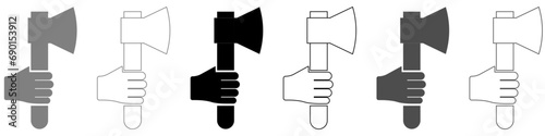 Axe icon. Outline axe tool vector icon. Axe simple silhouette vector illustration.