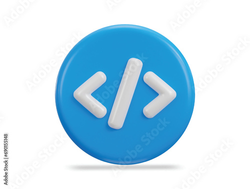 coding icon symbol of programming 3d rendering vector illustration