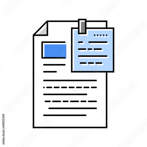 proofreading text technical writer color icon vector. proofreading text technical writer sign. isolated symbol illustration