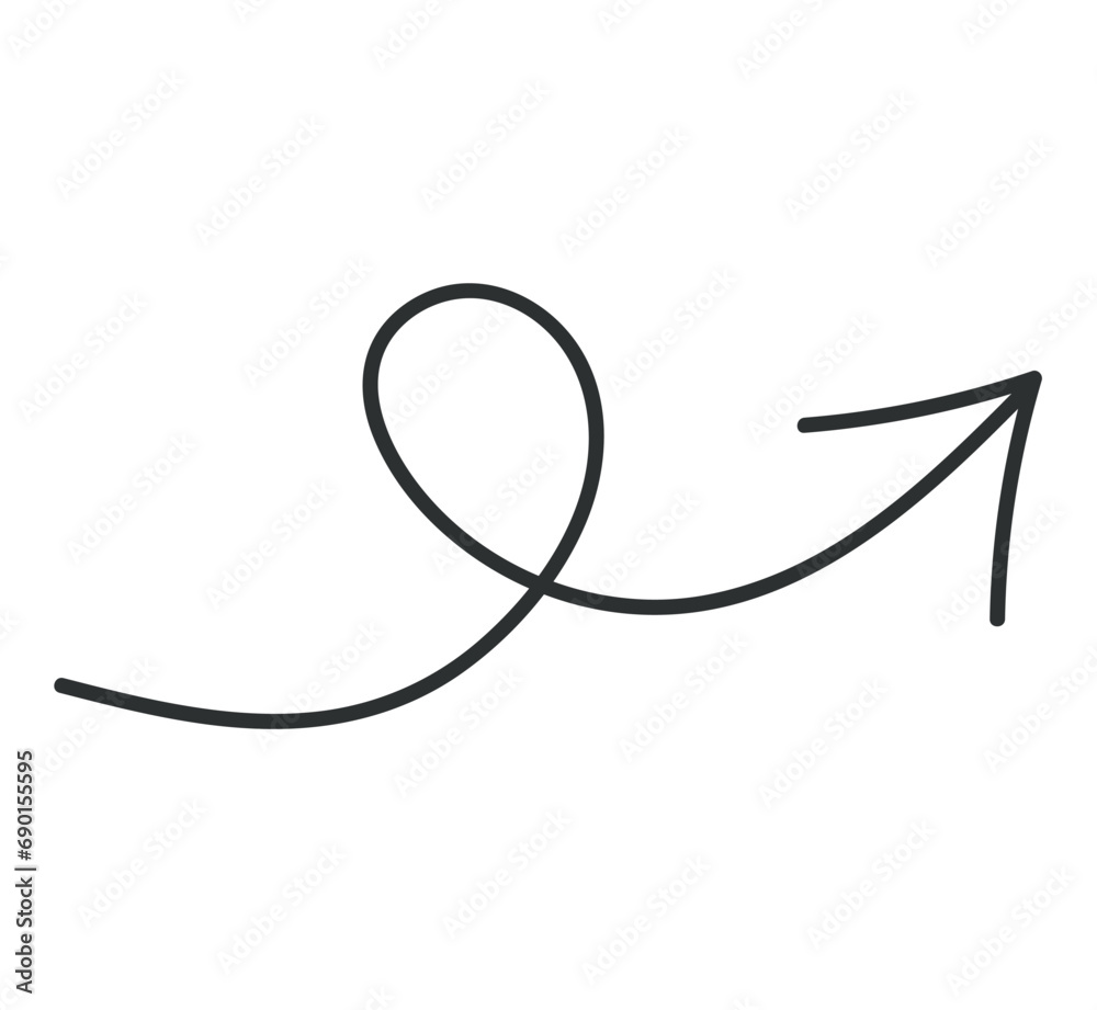 Arrow in hand sketched design. A sophisticated hand sketch arrow highlighted by a bold black design, add a dynamic element to all projects. Vector illustration. Arrow in hand sketched design. A sophisticated hand sketch arrow highlighted by a bold black design, add a dynamic element to all projects. Vector illustration.
