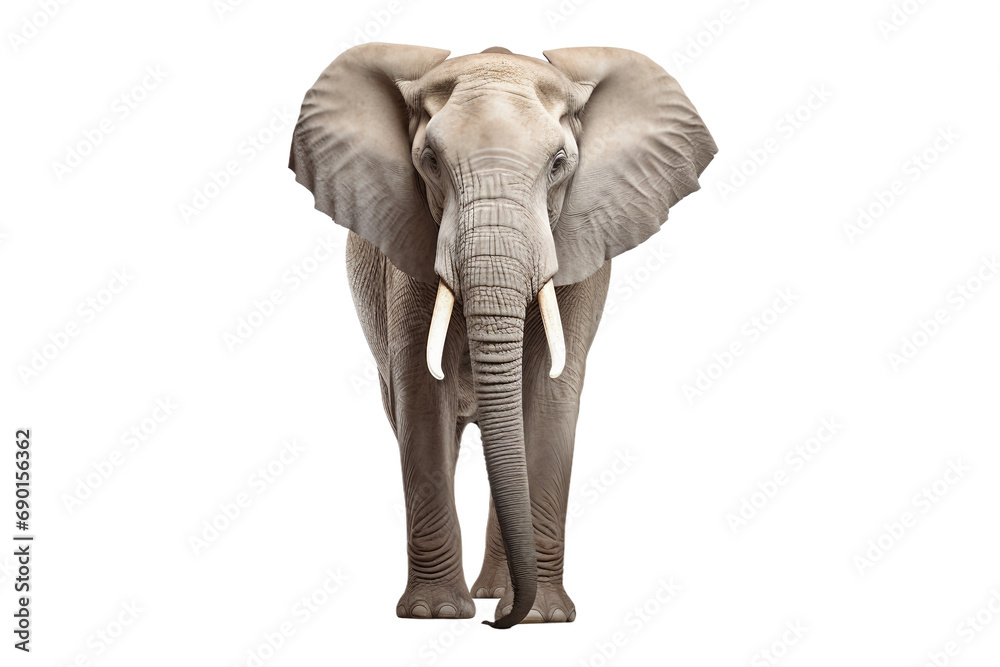 Elephant Isolated on Transparent Background. Ai