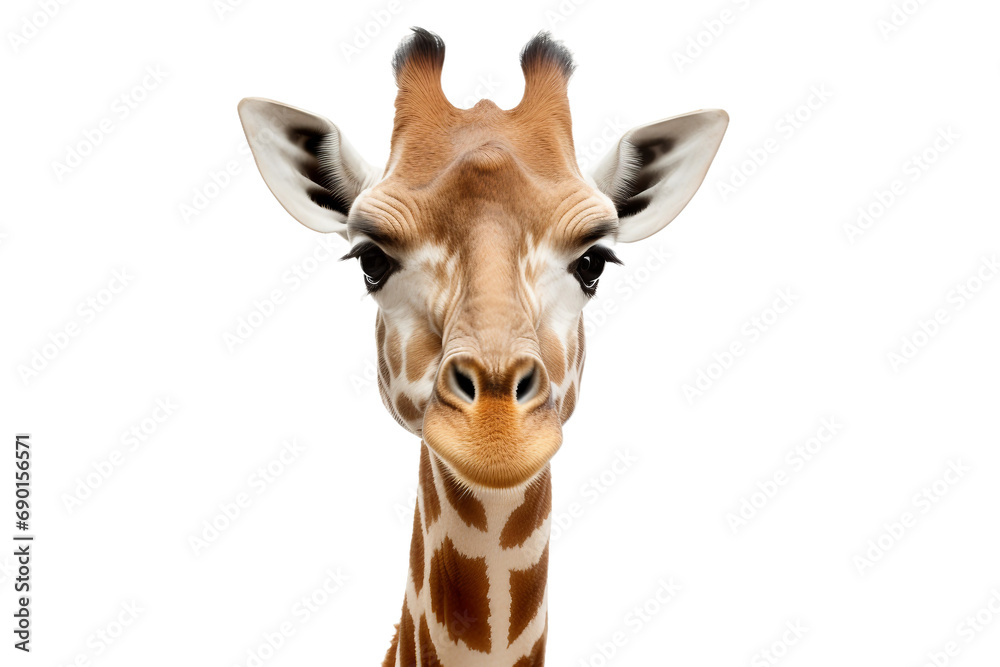 Giraffe Isolated on Transparent Background. Ai