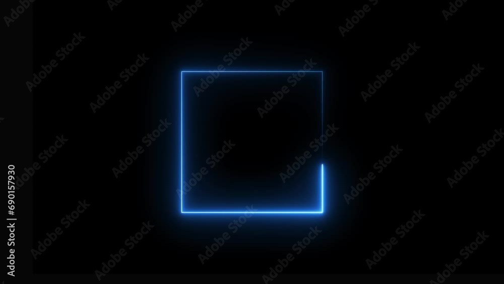 Abstract neon frame background. Colorful laser seamless loop rectangle 4K border animation Abstract neon frame background. Colorful laser seamless loop rectangle 4K border animation