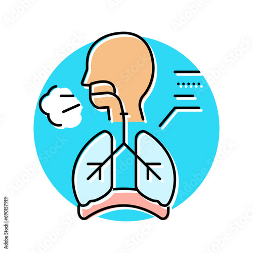 chronic cough disease symptom color icon vector. chronic cough disease symptom sign. isolated symbol illustration