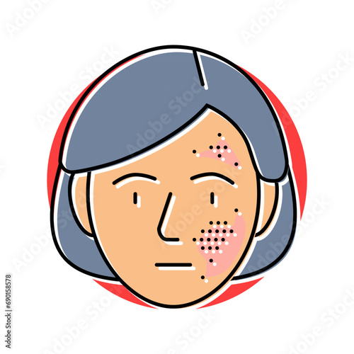 swollen face limbs disease symptom color icon vector. swollen face limbs disease symptom sign. isolated symbol illustration