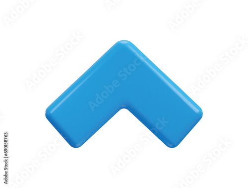 top chevron arrow icon direction symbol 3d render