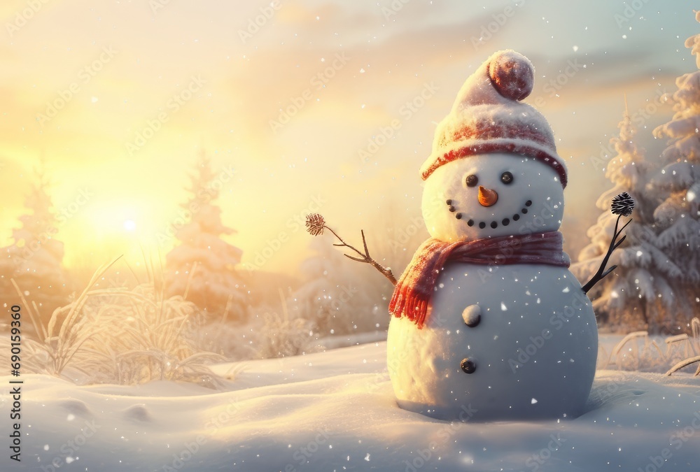 Obraz premium Happy Snowman 