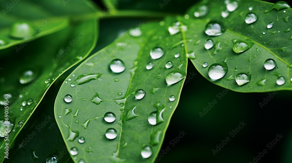 Raindrop Bejeweled Green Leaf Raindrop Bejeweled Green Leaf