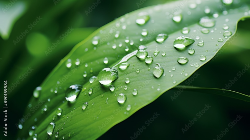 Raindrop Bejeweled Green Leaf Raindrop Bejeweled Green Leaf