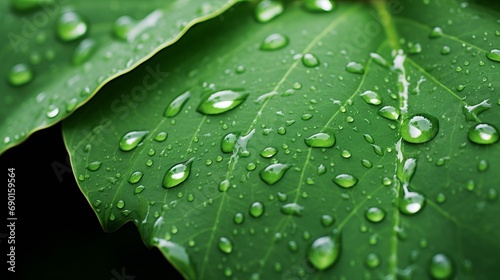 Raindrop Bejeweled Green Leaf