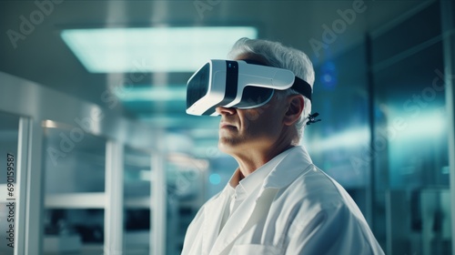 Medical Researcher Visualizing Complex Medical Data with Virtual Reality