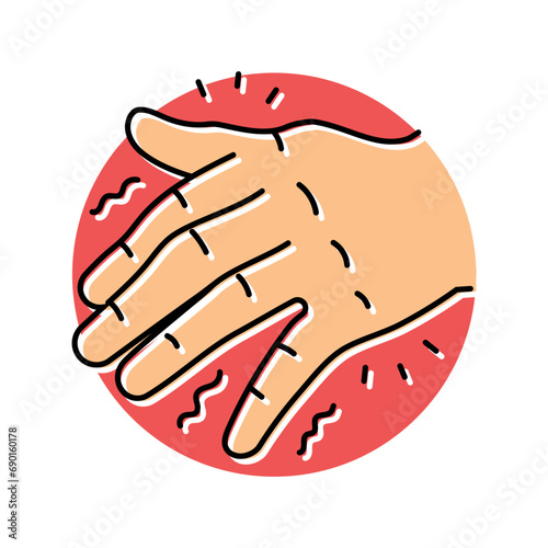 hand tremors disease symptom color icon vector. hand tremors disease symptom sign. isolated symbol illustration