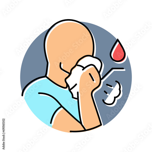 persistent cough blood disease symptom color icon vector. persistent cough blood disease symptom sign. isolated symbol illustration