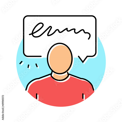 slurred speech and confusion disease symptom color icon vector. slurred speech and confusion disease symptom sign. isolated symbol illustration