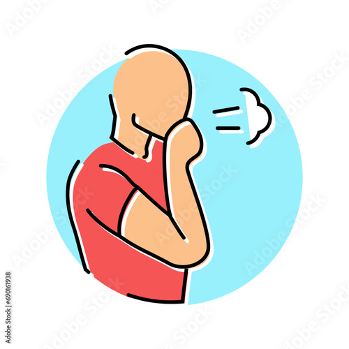 difficulty breathing disease symptom color icon vector. difficulty breathing disease symptom sign. isolated symbol illustration