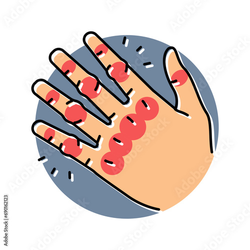 joint redness disease symptom color icon vector. joint redness disease symptom sign. isolated symbol illustration