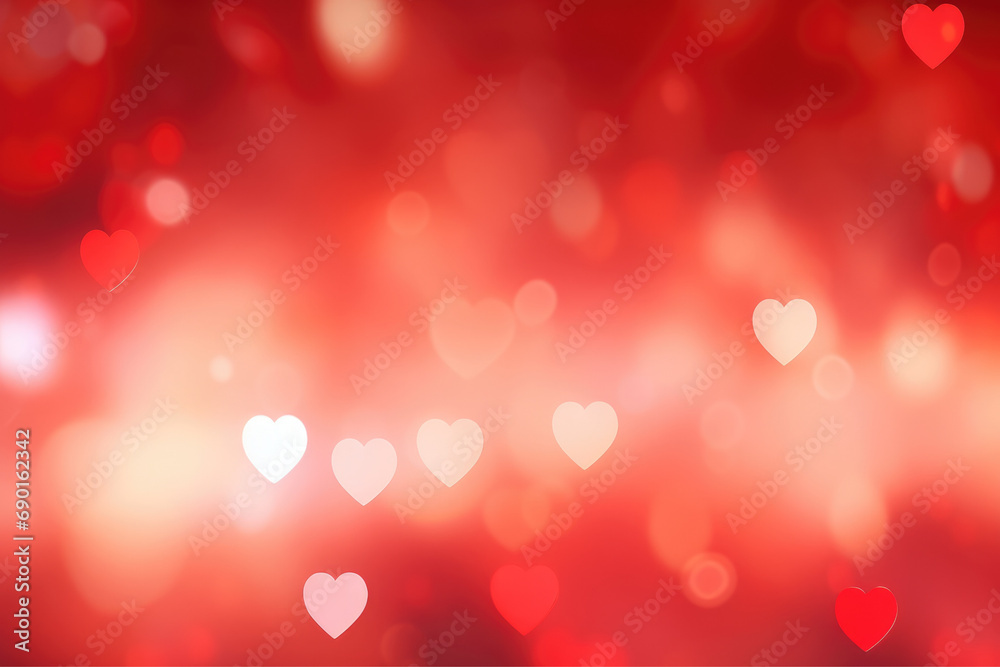 Valentines day background banner with LOVE Heart, Love background, AI Generative