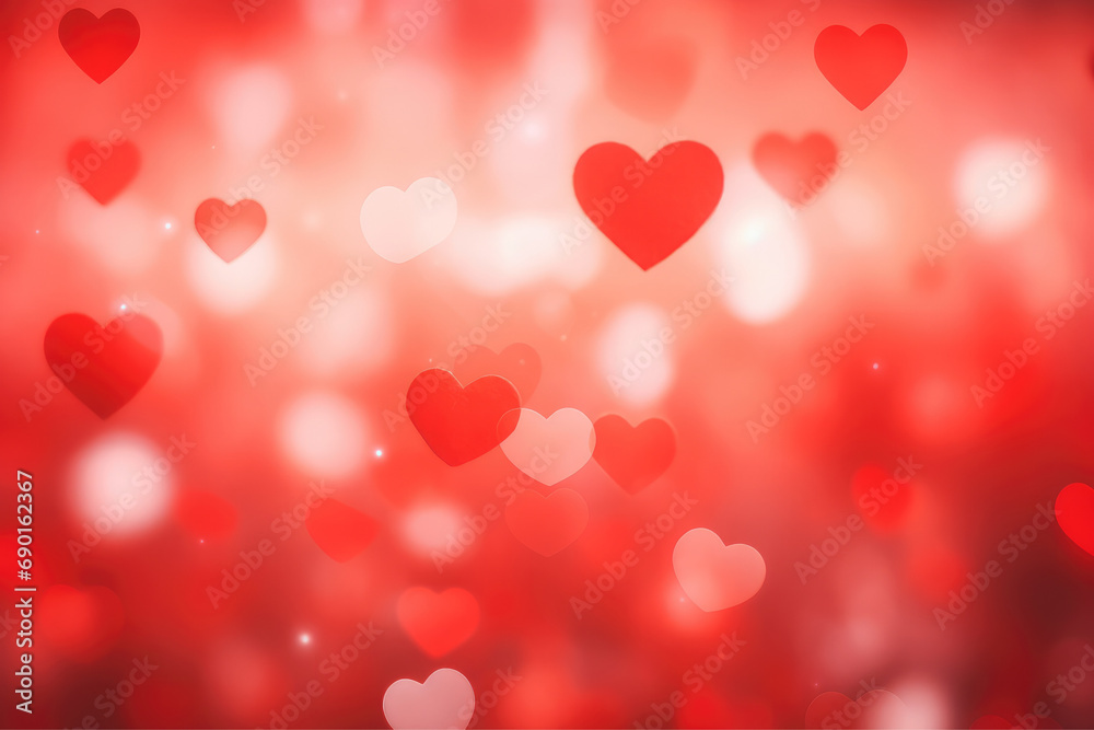 Valentines day background banner with LOVE Heart, Love background, AI Generative