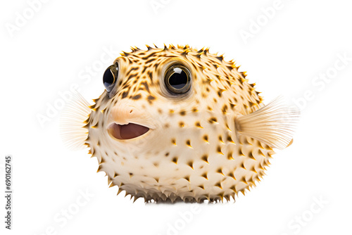 Artistry Pufferfish Isolated on Transparent Background. Ai