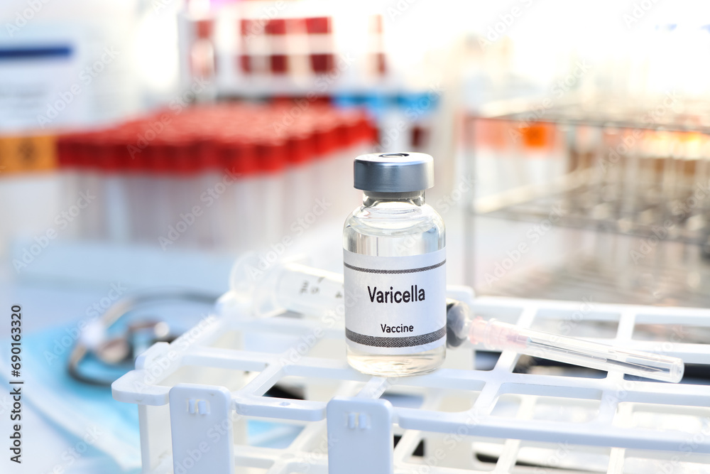 Varicella vaccine in a vial, immunization and treatment of infection